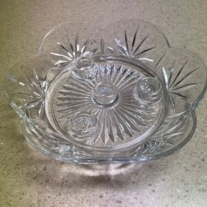 Vintage Princess House Lead Crystal Candle Holder Bowl